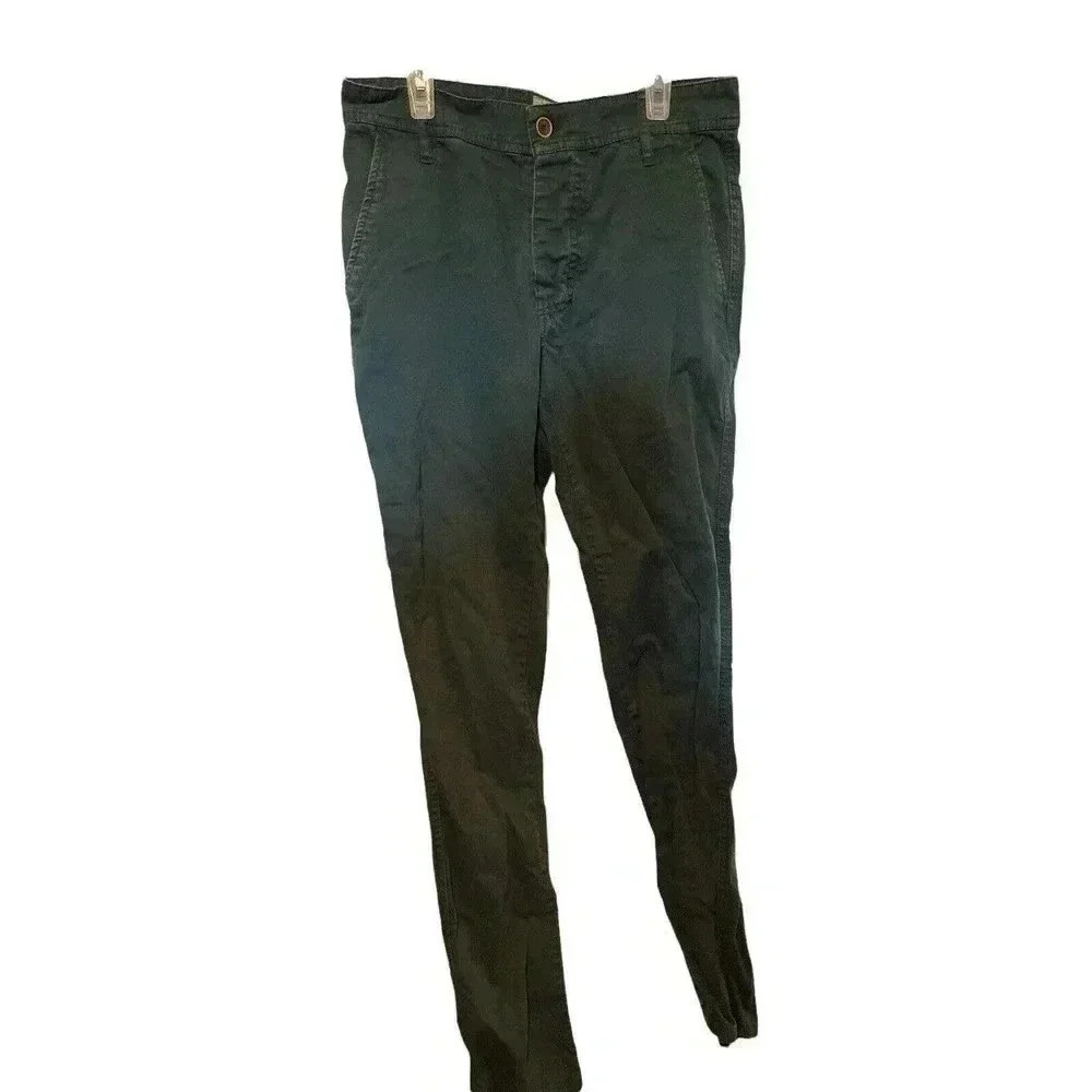 BERSHKA GREEN BUTTON UP JEAN SIZE 38